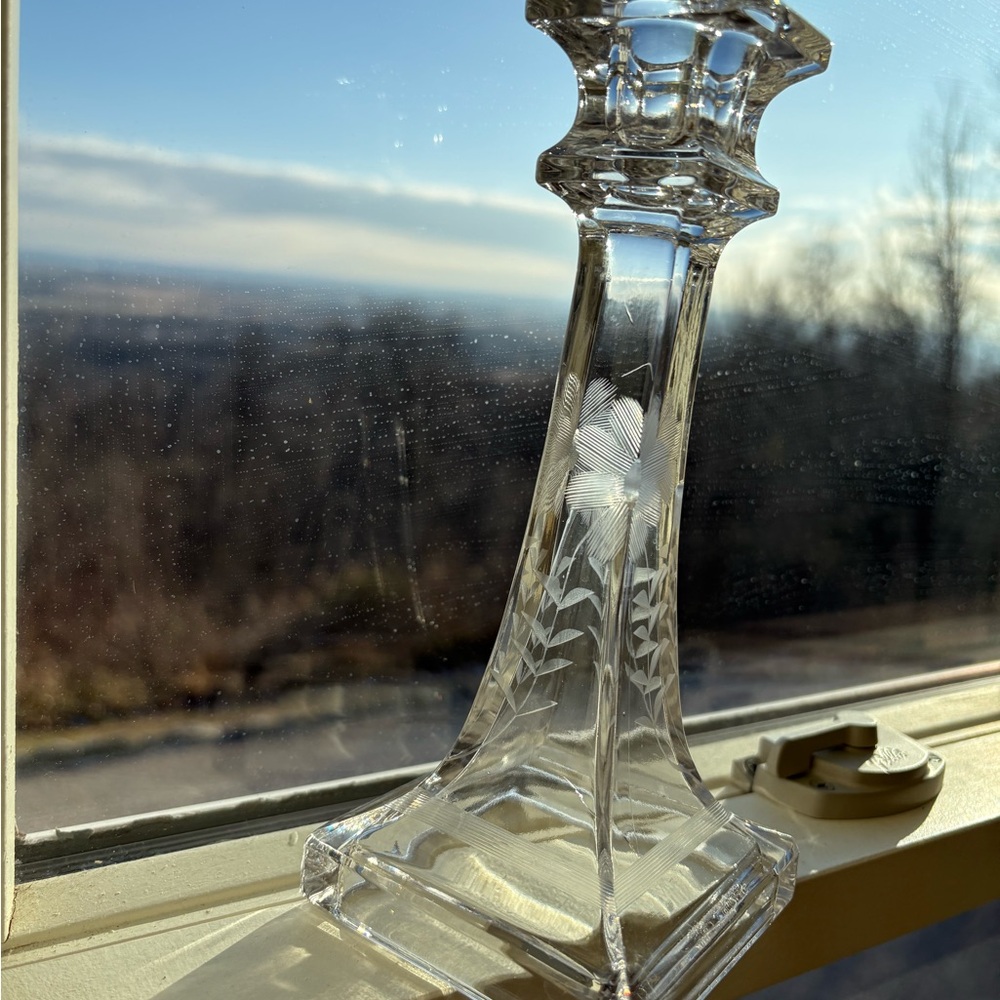 Elegant Clear Glass Candle Holder